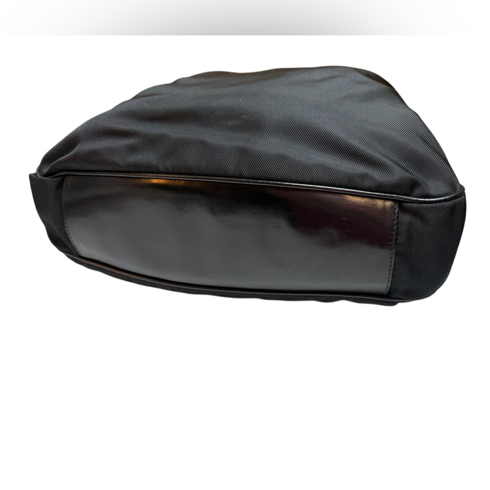 Gucci Vintage Bamboo Handle Nylon Shoulder Bag Black Made in Italy - Picture 3 of 13